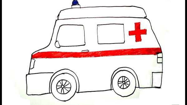 Скорая машина раскраска для детей