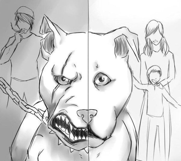 Рисовать злую собаку