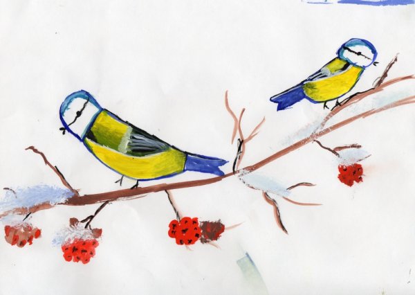 Синица рисунок для детей