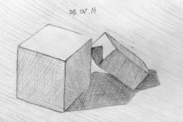 Параллелепипед карандашом