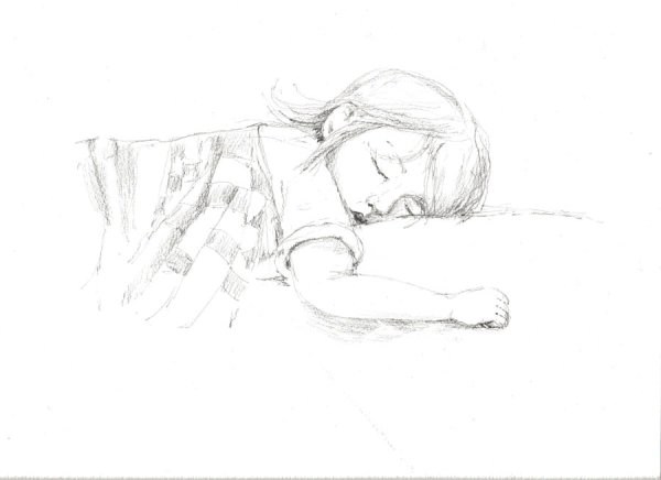Спящий человек набросок