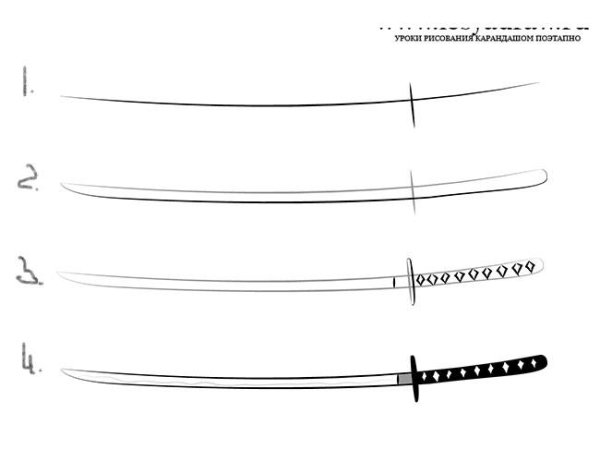 Как рисовать катану