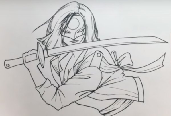 Катана рисовка