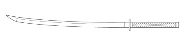 Катана тату эскиз