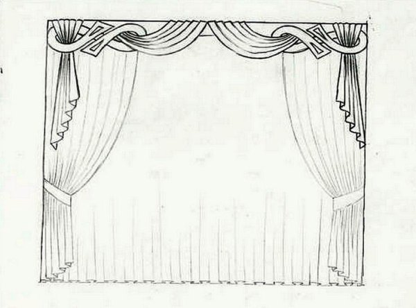 Эскизы штор карандашом