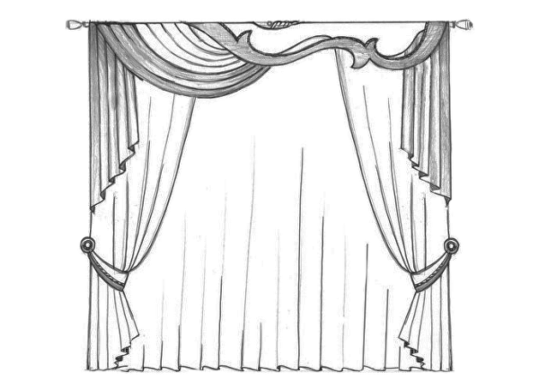 Эскизы штор карандашом