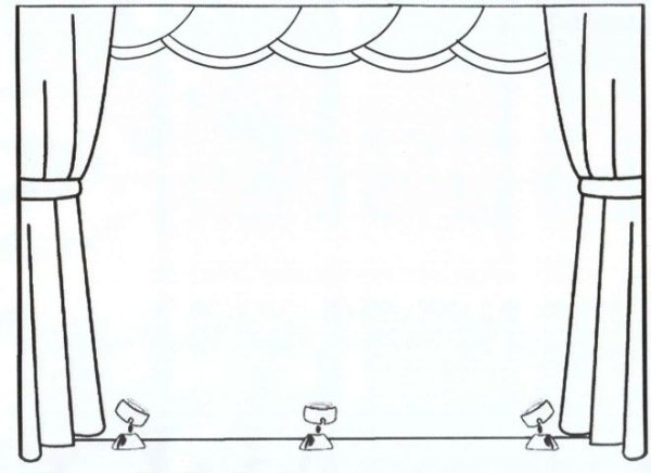 Сцена в театре для раскрашивания