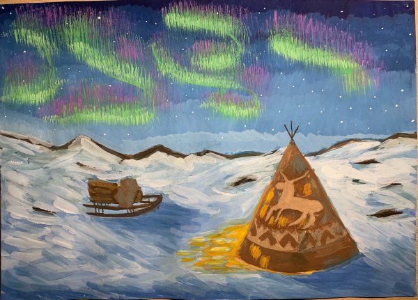 Север живопись гуашь