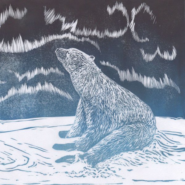 Граттаж Северное сияние