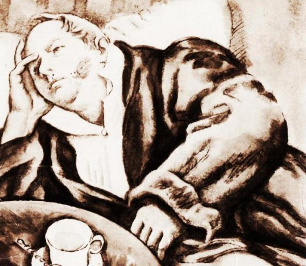 Обломов на диване иллюстрация