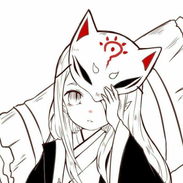 Маска Кицунэ аниме арт