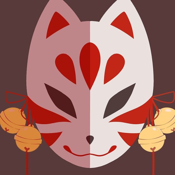 Маска Кицунэ сбоку