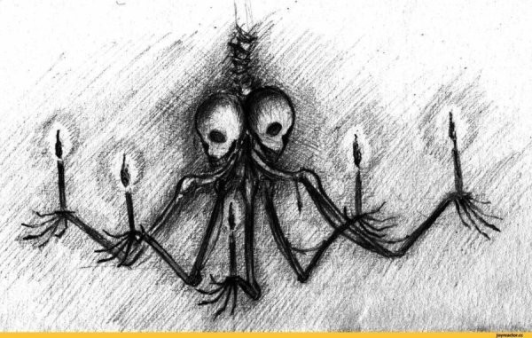 Рисунки страшные лёгкие