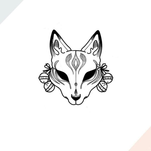 Маска Кицунэ тату эскиз