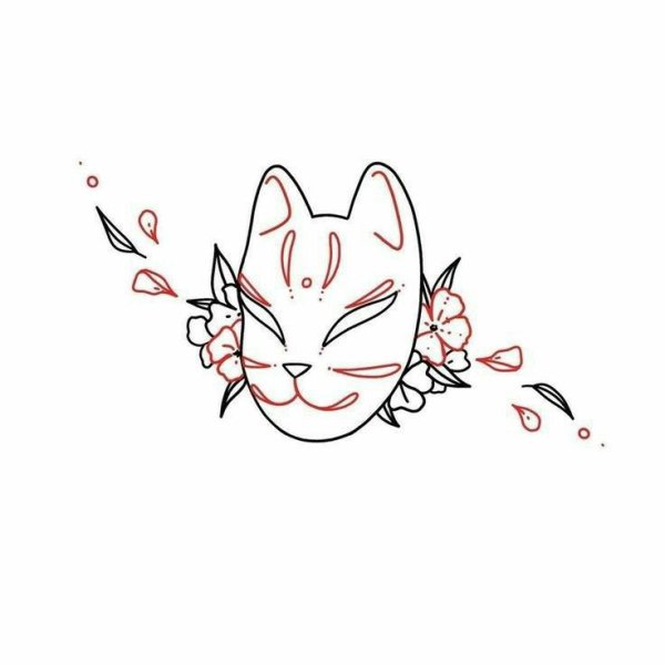 Маска Кицунэ набросок