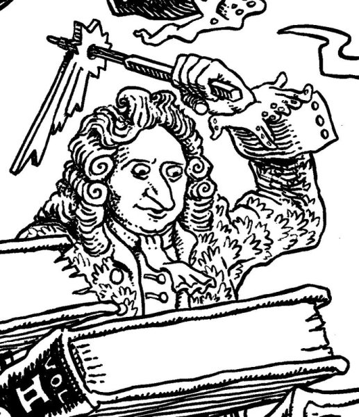 Исаак Ньютон рисунок карандашом