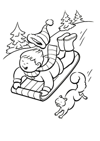 Зимние рисунки дляс ривоки