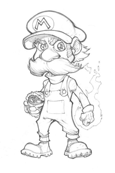 Супер Марио карандашом