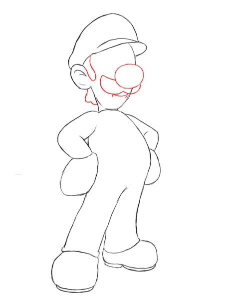 Пошаговый рисунок Марио