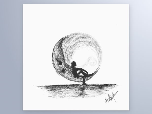 Луна рисунок