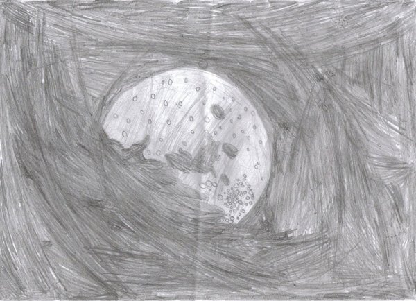 Луна карандашом