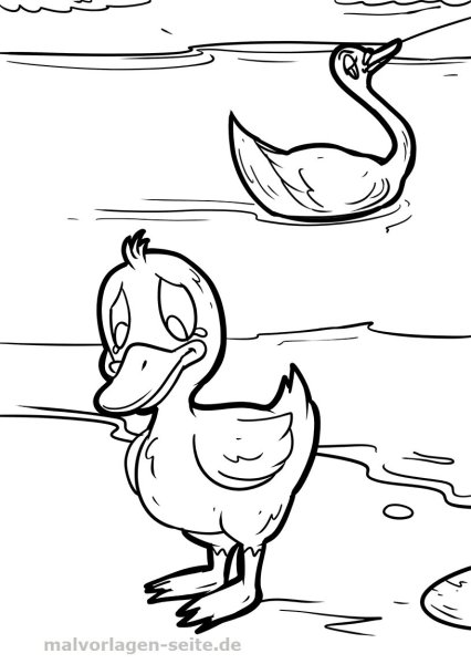 Рисунок утёнка для срисовки