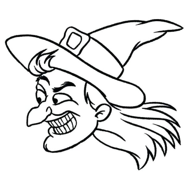 Ведьма раскраска для детей