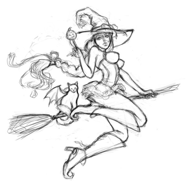 Ведьма для рисования