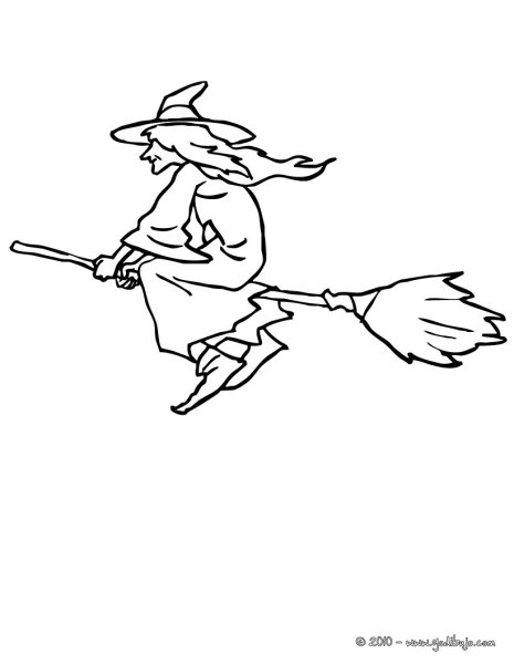 Ведьма раскраска