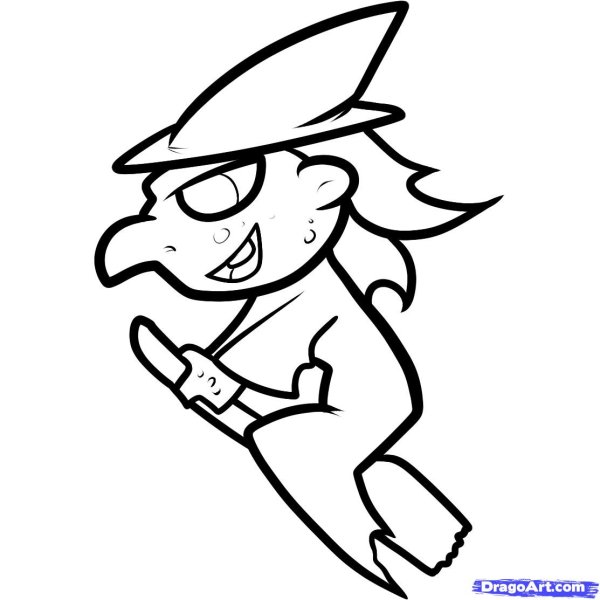 Злая ведьмочка раскраска