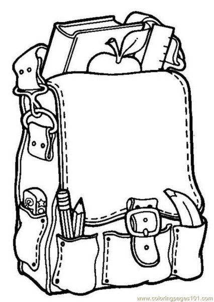 Раскраска портфель школьный