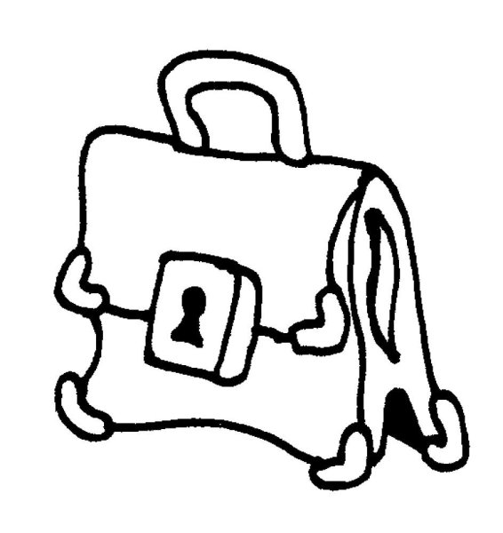 Портфель картинка раскраска