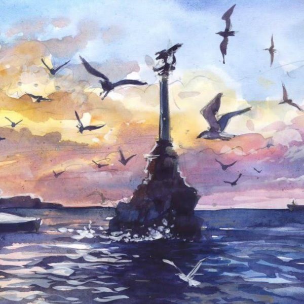 Памятник затопленным кораблям рисунок