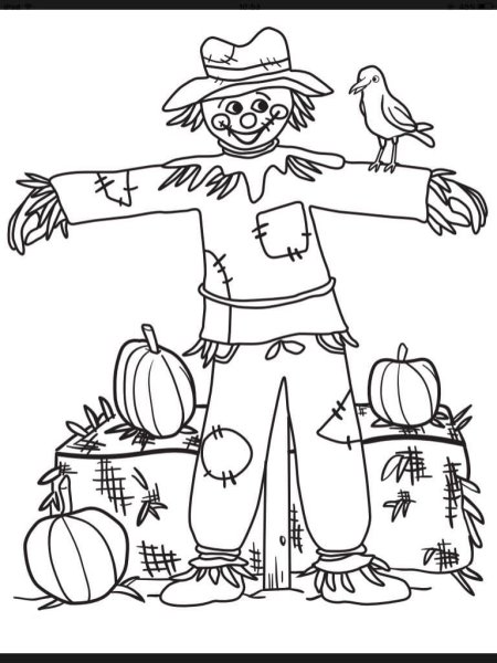 Нарисовать пугало поэтапно