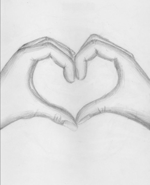 Рисунки карандашом сердце в руках