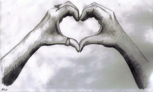 Рисунки карандашом сердце в руках