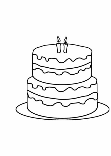 Торт раскраска для малышей