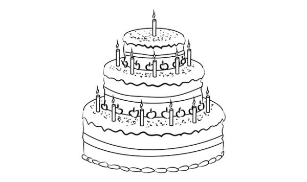 Торт раскраска для детей