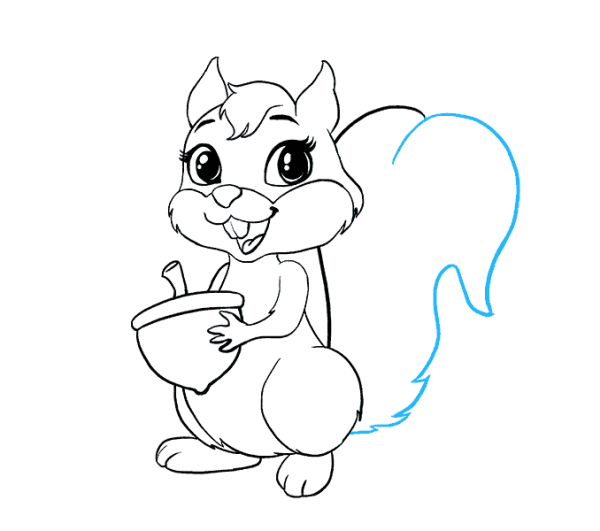 Раскраска Белочка с орешками