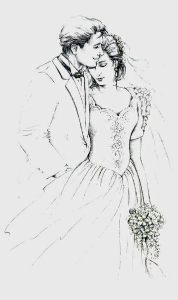 Раскраска на тему свадьба