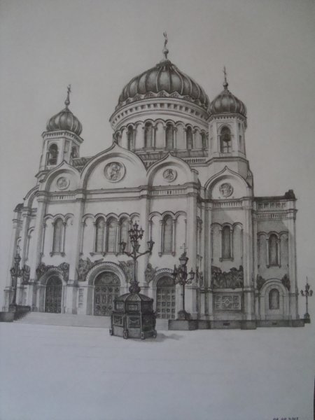 Храм Христа Спасителя для срисовки