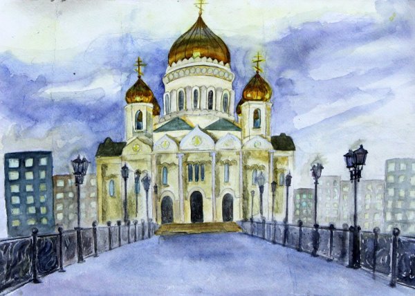 Храм Христа Спасителя для срисовки