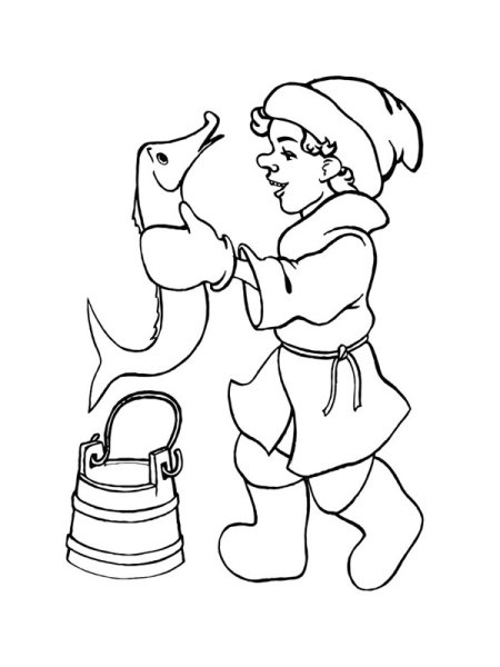 Емеля по щучьему велению черно белая