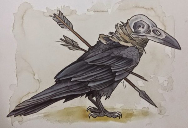 Ворон карандашом
