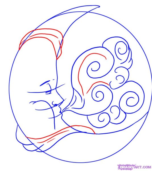 Луна раскраска