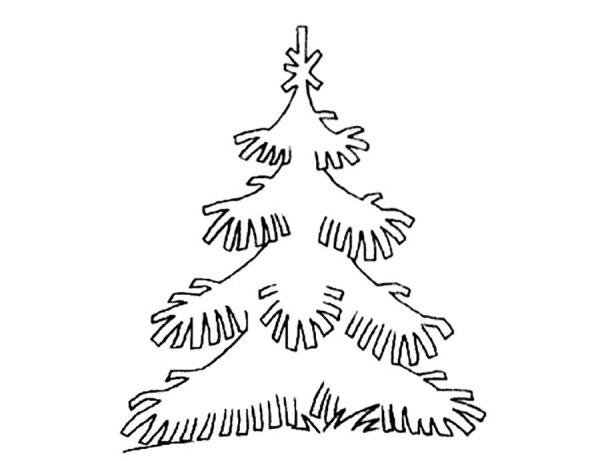 Елка поэтапное рисование для детей