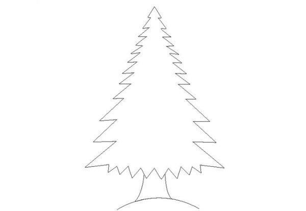 Елка трафарет для рисования