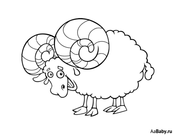 Баран раскраска