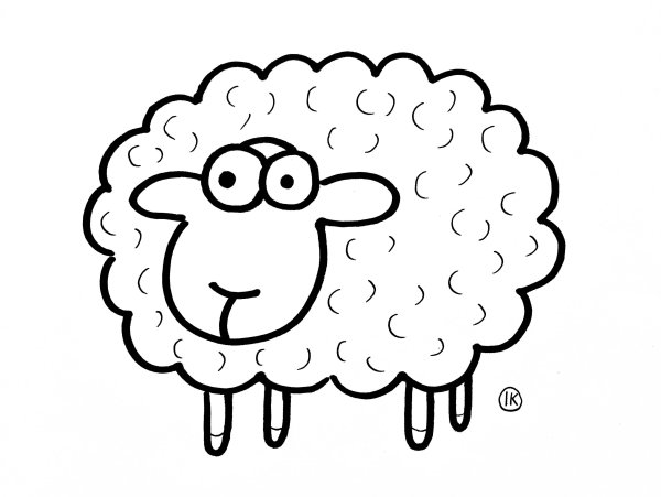 Раскраска Овечка для самых маленьких