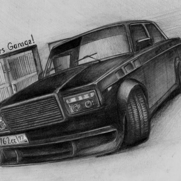 ВАЗ 2103 черно белая